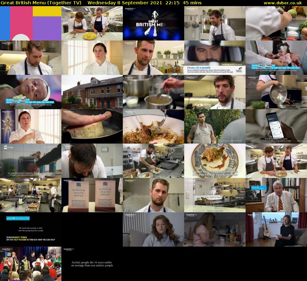 Great British Menu (Together TV) Wednesday 8 September 2021 23:15 - 00:00