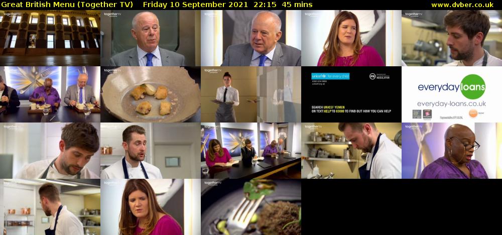 Great British Menu (Together TV) Friday 10 September 2021 23:15 - 00:00