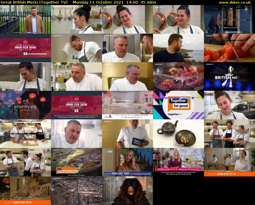 Great British Menu (Together TV) Monday 11 October 2021 14:00 - 14:45