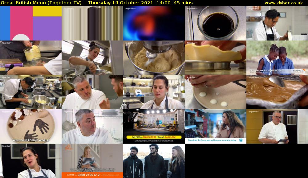 Great British Menu (Together TV) Thursday 14 October 2021 14:00 - 14:45