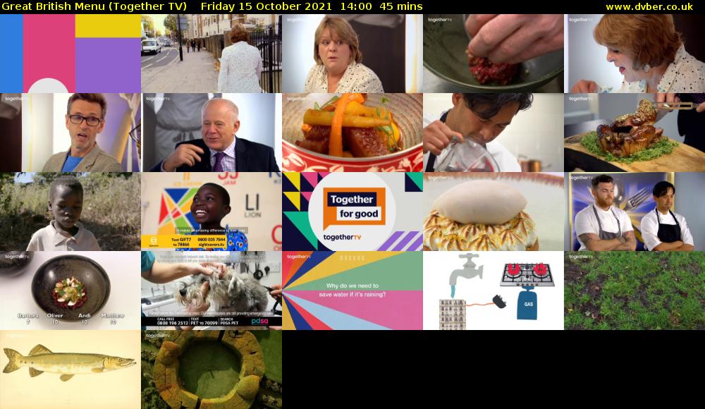 Great British Menu (Together TV) Friday 15 October 2021 14:00 - 14:45