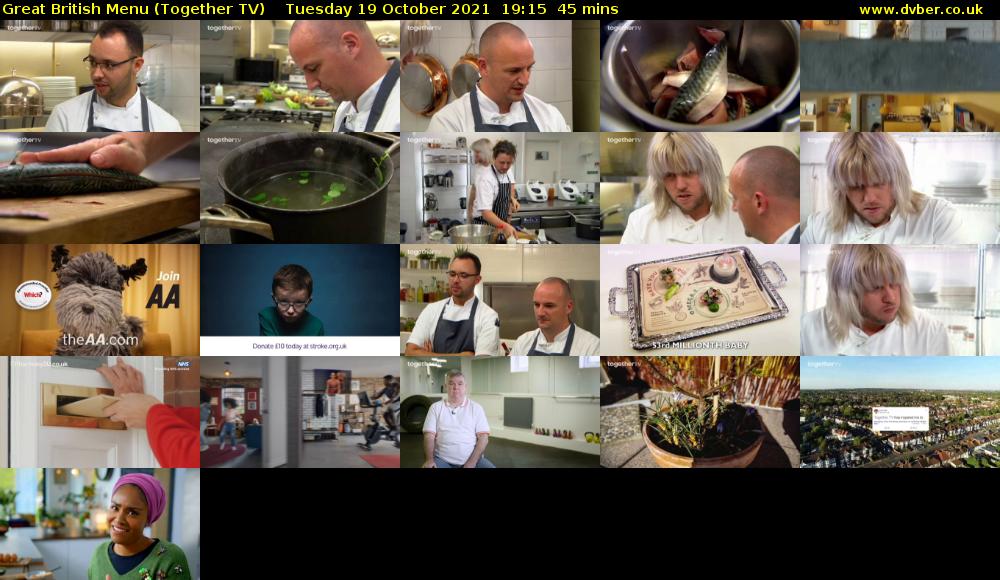 Great British Menu (Together TV) Tuesday 19 October 2021 19:15 - 20:00
