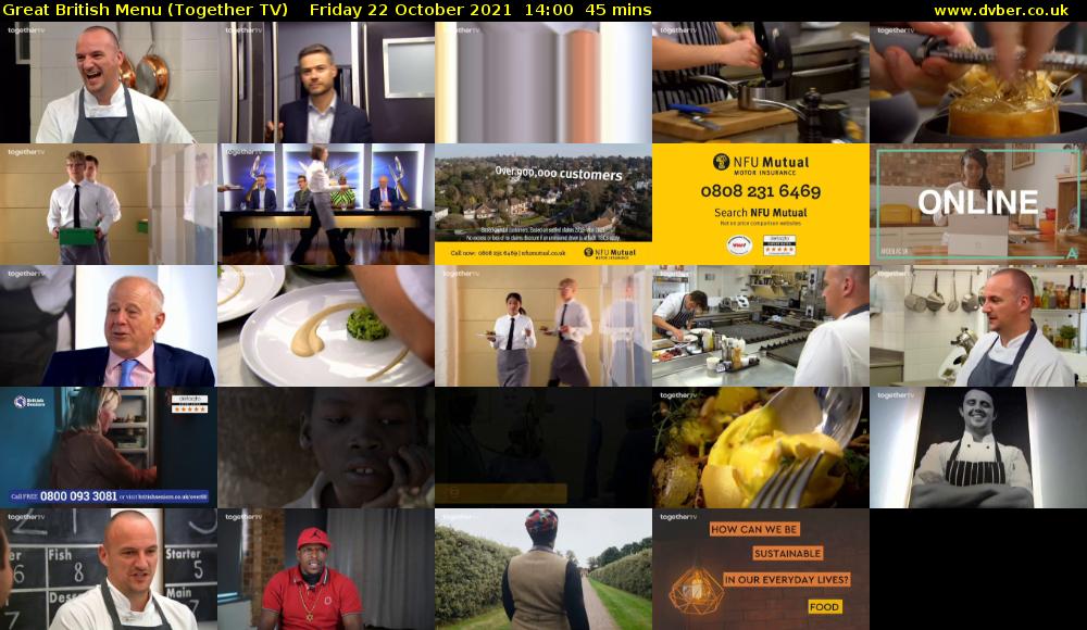 Great British Menu (Together TV) Friday 22 October 2021 14:00 - 14:45