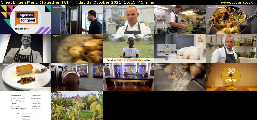 Great British Menu (Together TV) Friday 22 October 2021 19:15 - 20:00