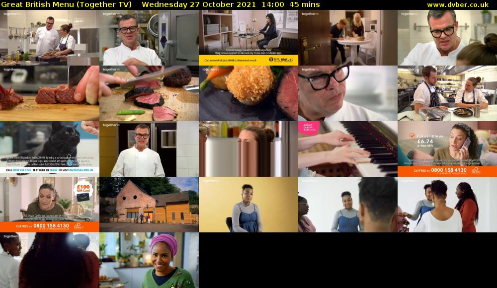 Great British Menu (Together TV) Wednesday 27 October 2021 14:00 - 14:45