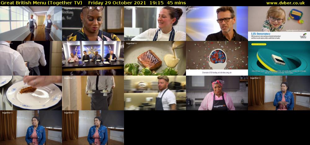 Great British Menu (Together TV) Friday 29 October 2021 19:15 - 20:00