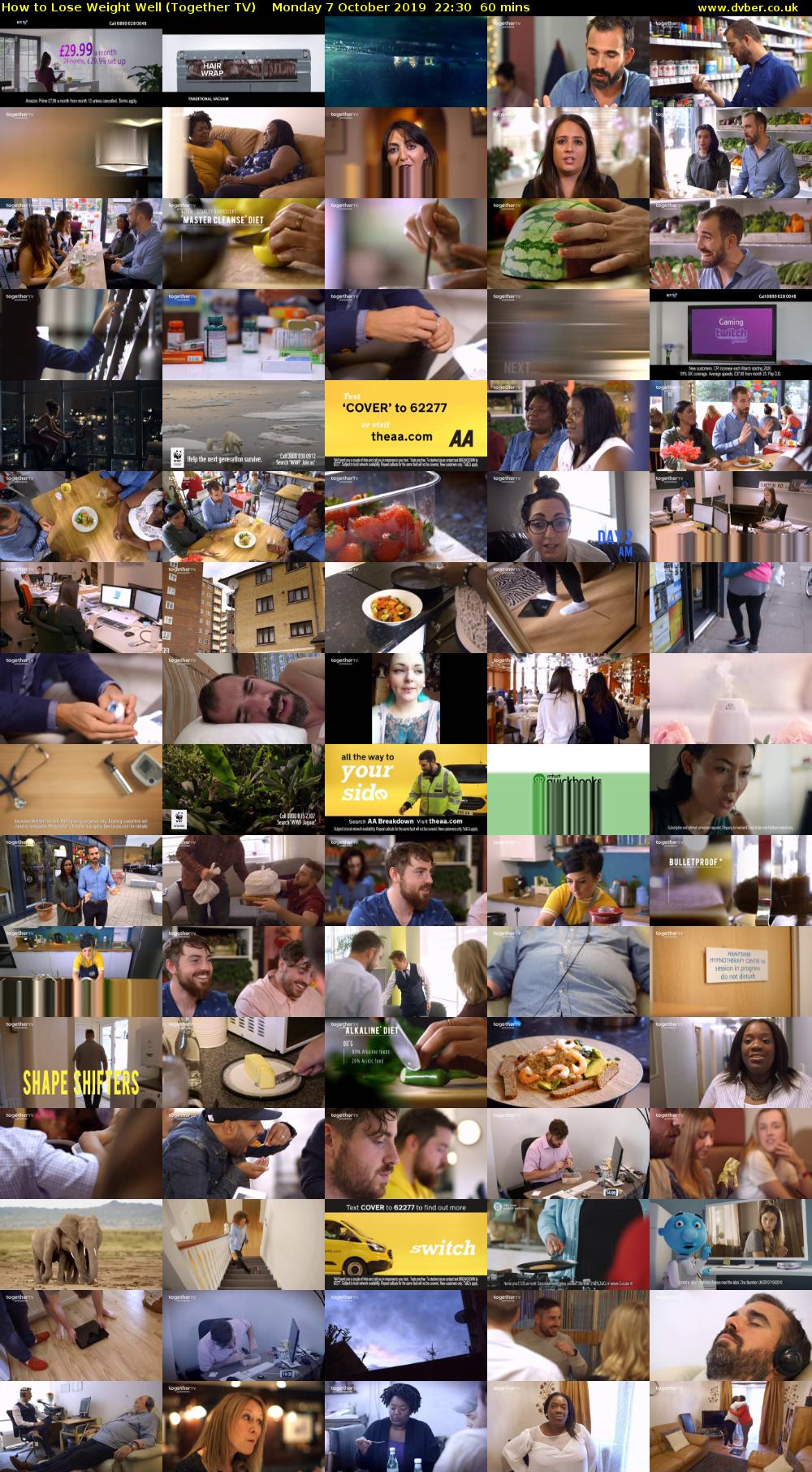 How to Lose Weight Well (Together TV) Monday 7 October 2019 22:30 - 23:30