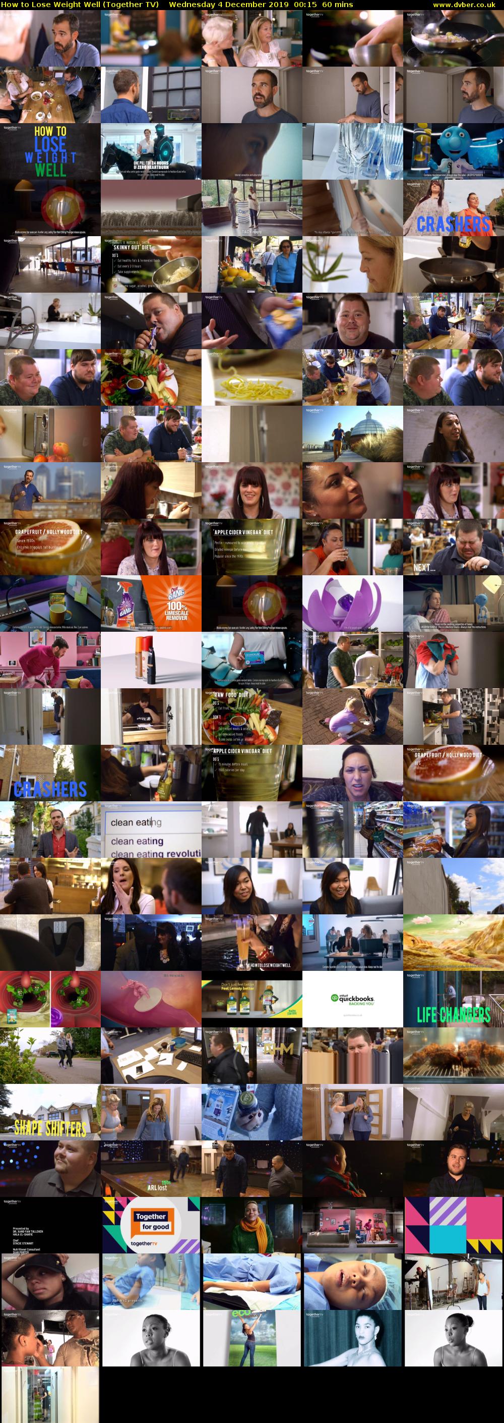 How to Lose Weight Well (Together TV) Wednesday 4 December 2019 00:15 - 01:15