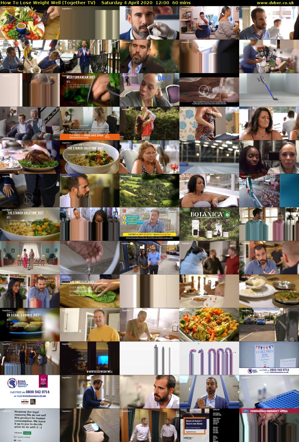 How to Lose Weight Well (Together TV) Saturday 4 April 2020 12:00 - 13:00