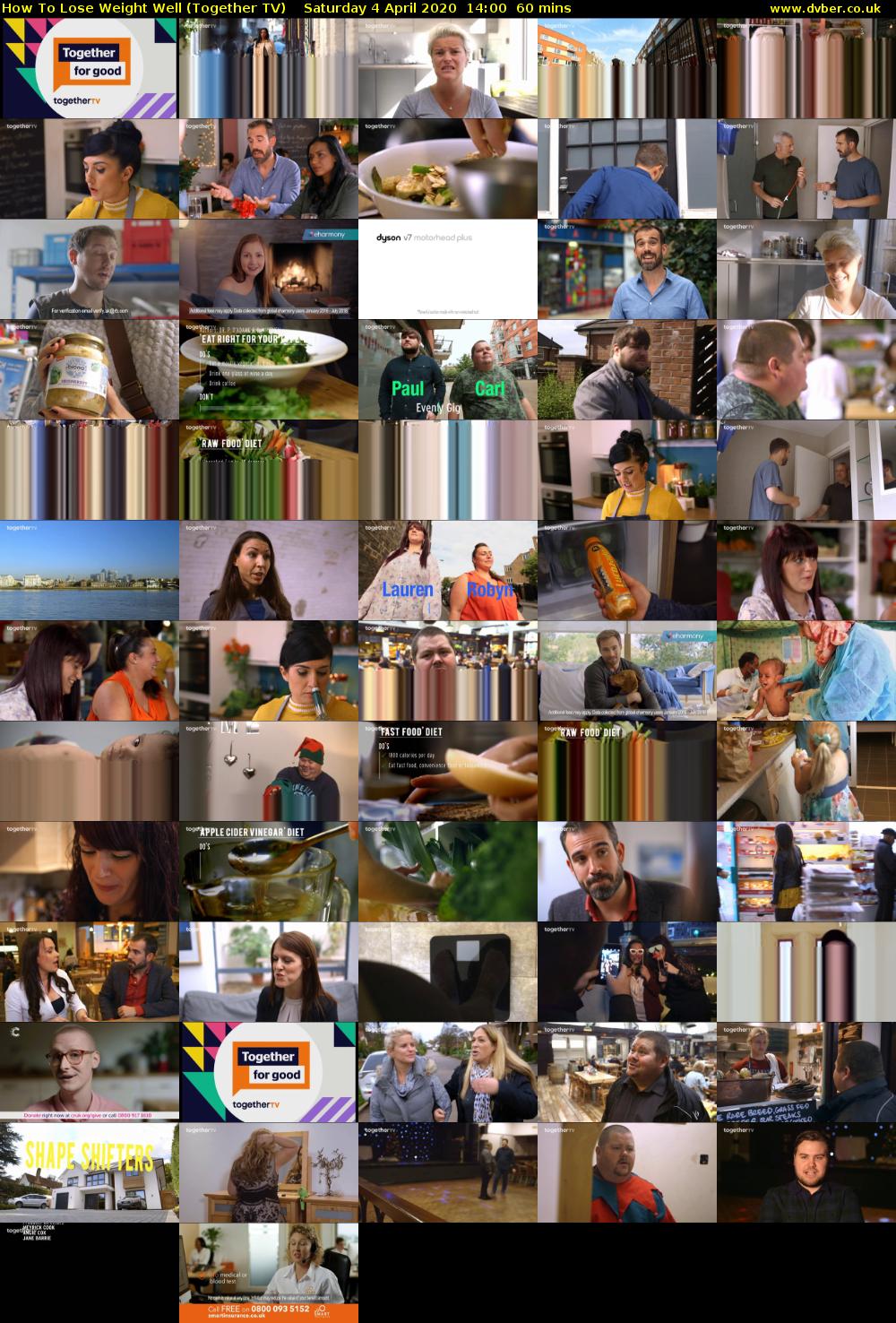 How to Lose Weight Well (Together TV) Saturday 4 April 2020 14:00 - 15:00