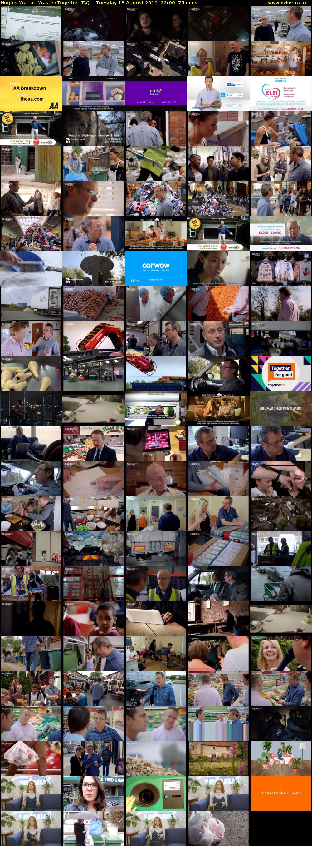Hugh's War on Waste (Together TV) Tuesday 13 August 2019 22:00 - 23:15