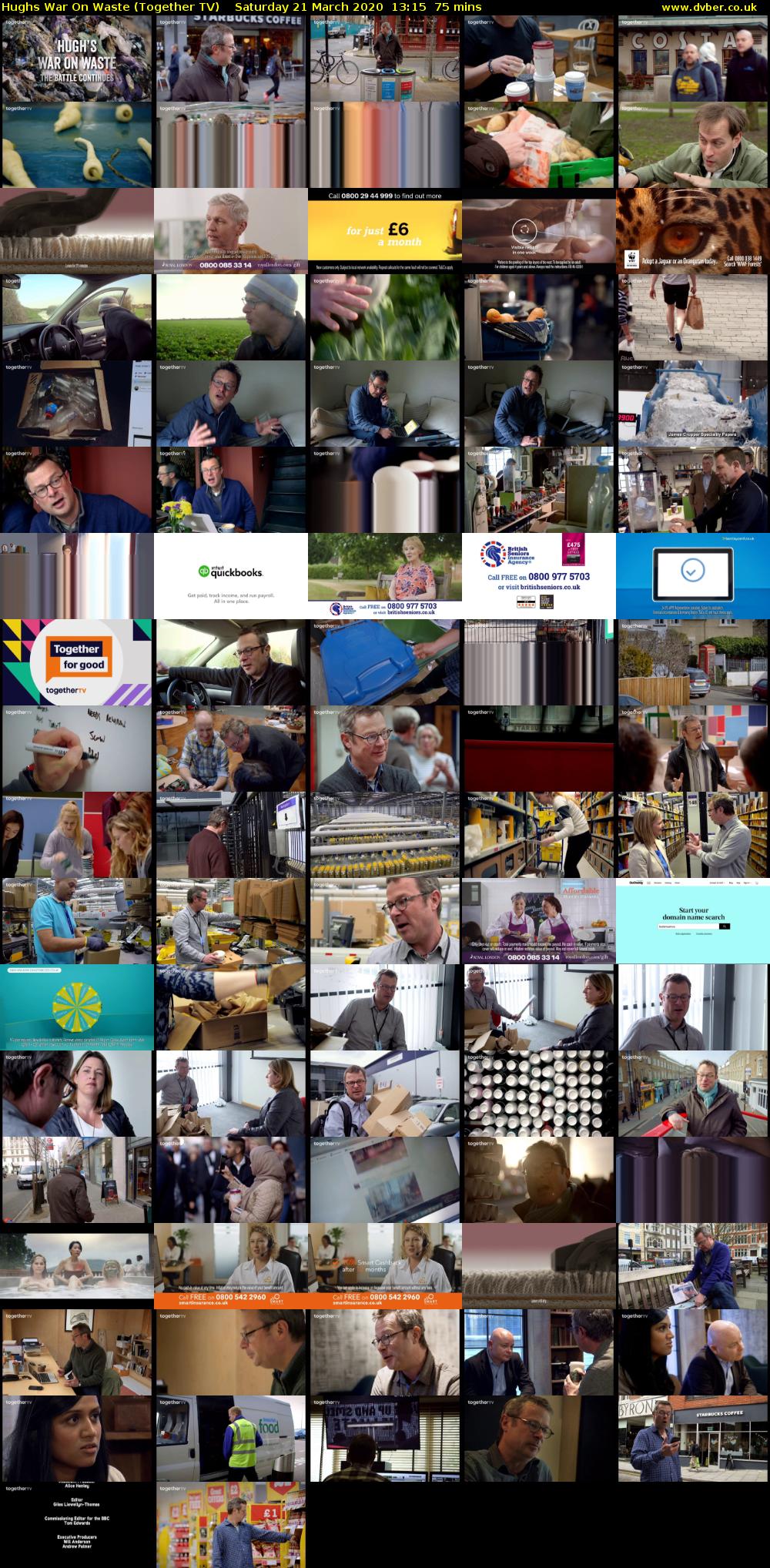 Hughs War On Waste (Together TV) Saturday 21 March 2020 13:15 - 14:30
