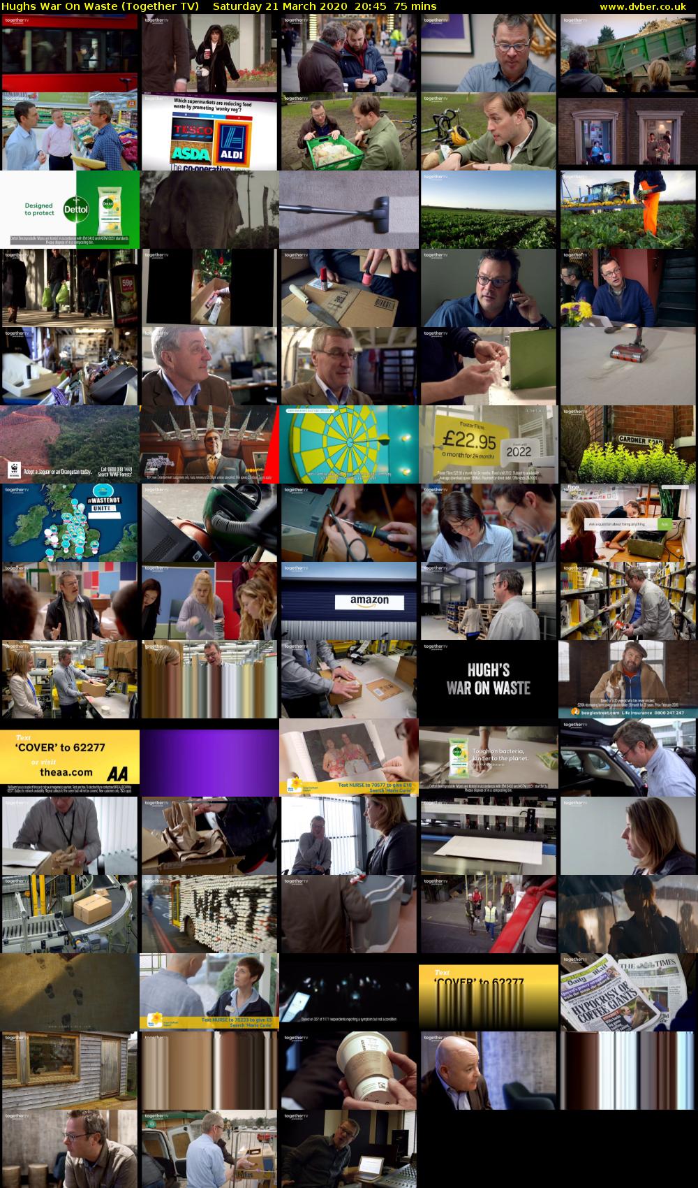 Hughs War On Waste (Together TV) Saturday 21 March 2020 20:45 - 22:00