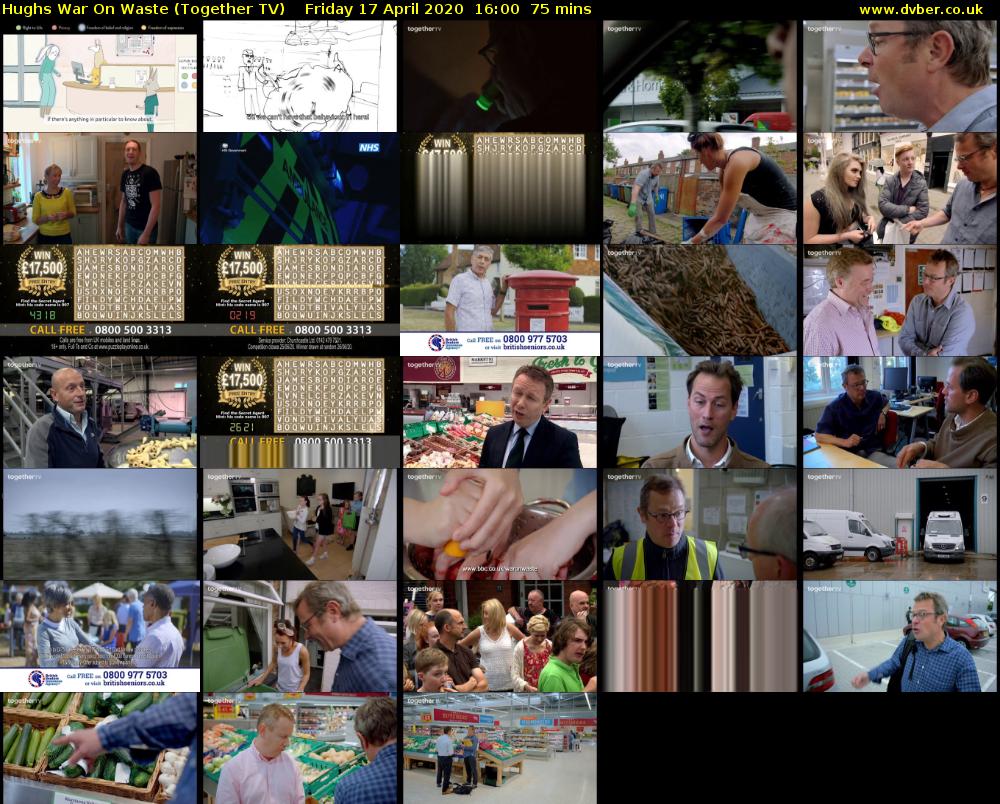 Hughs War On Waste (Together TV) Friday 17 April 2020 16:00 - 17:15
