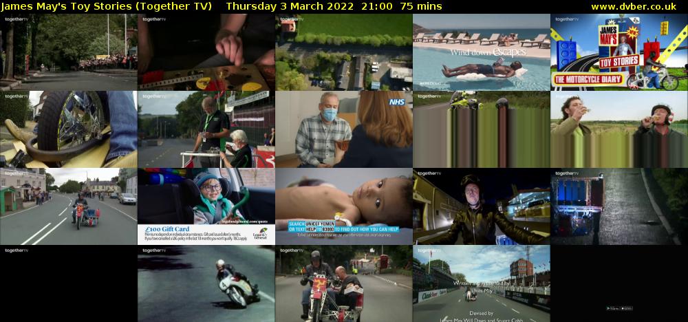 James May's Toy Stories (Together TV) Thursday 3 March 2022 21:00 - 22:15