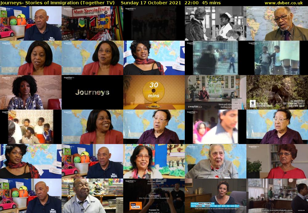 Journeys- Stories of Immigration (Together TV) Sunday 17 October 2021 22:00 - 22:45