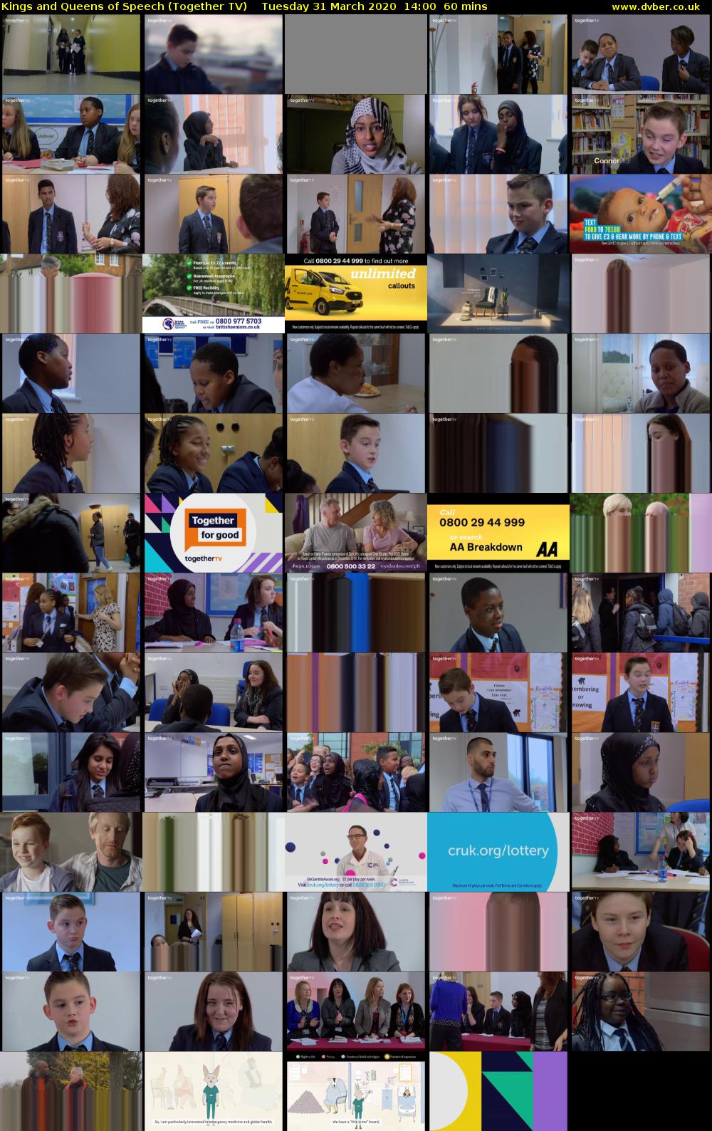 Kings and Queens of Speech (Together TV) Tuesday 31 March 2020 14:00 - 15:00