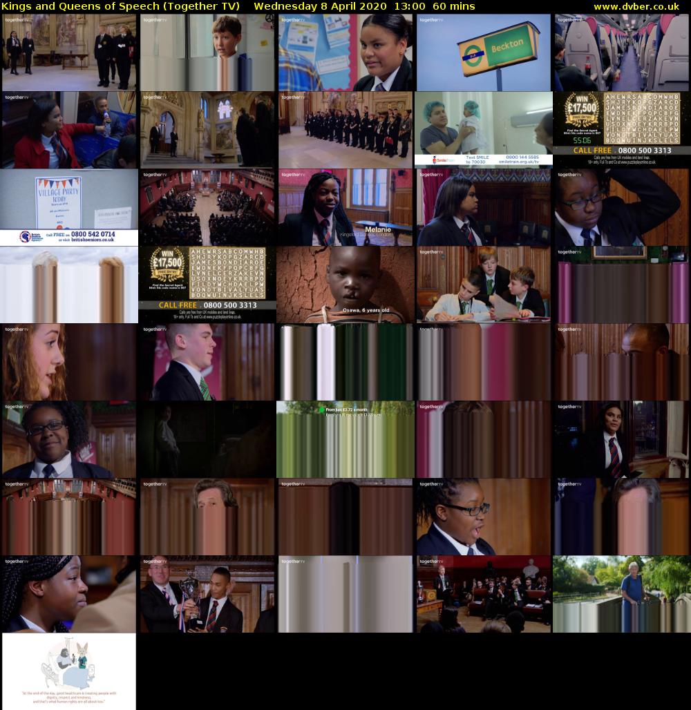 Kings and Queens of Speech (Together TV) Wednesday 8 April 2020 13:00 - 14:00