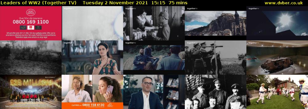 Leaders of WW2 (Together TV) Tuesday 2 November 2021 15:15 - 16:30