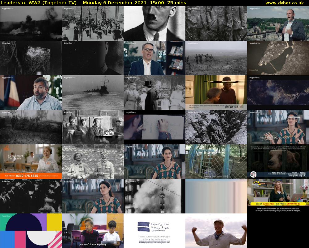 Leaders of WW2 (Together TV) Monday 6 December 2021 15:00 - 16:15