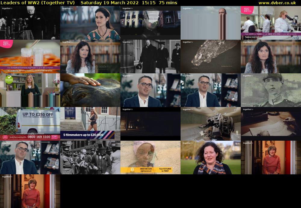 Leaders of WW2 (Together TV) Saturday 19 March 2022 15:15 - 16:30