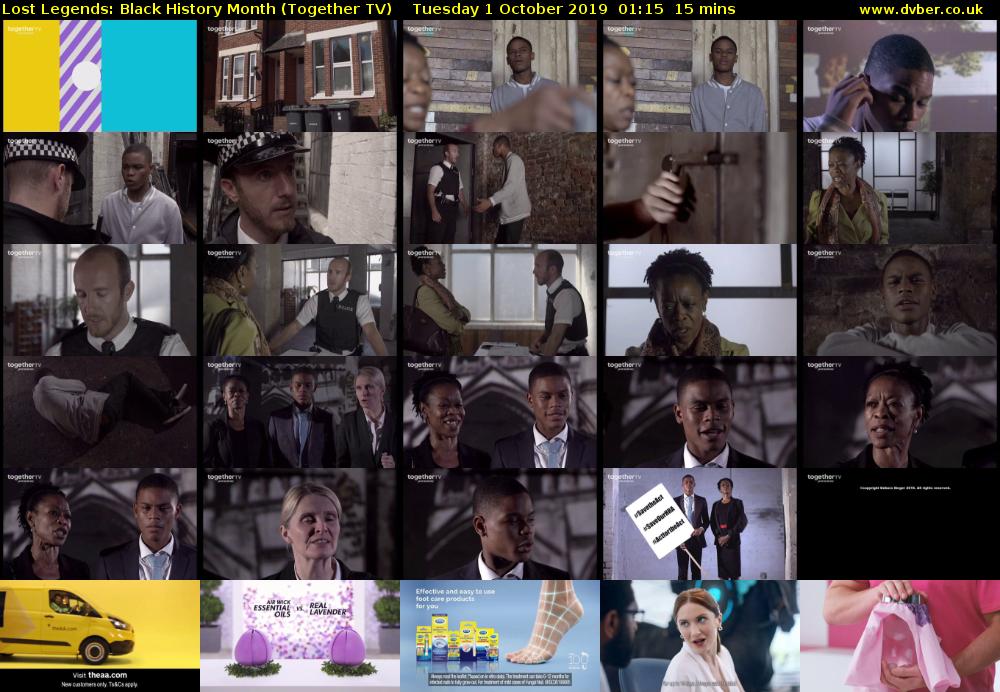 Lost Legends: Black History Month (Together TV) Tuesday 1 October 2019 01:15 - 01:30