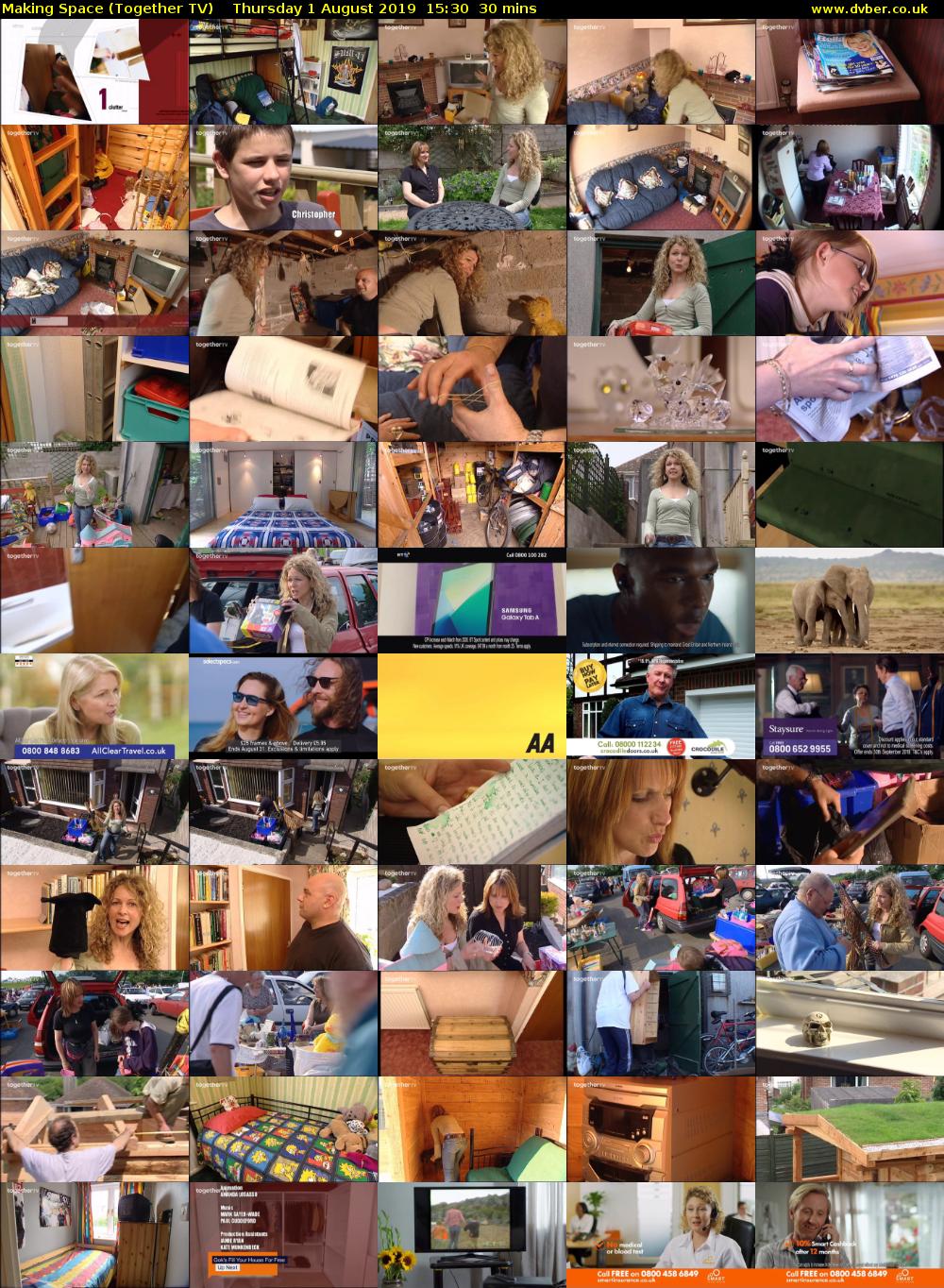 Making Space (Together TV) Thursday 1 August 2019 15:30 - 16:00