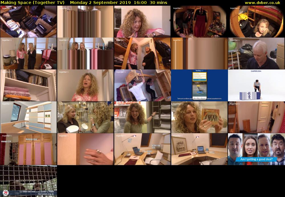 Making Space (Together TV) Monday 2 September 2019 16:00 - 16:30