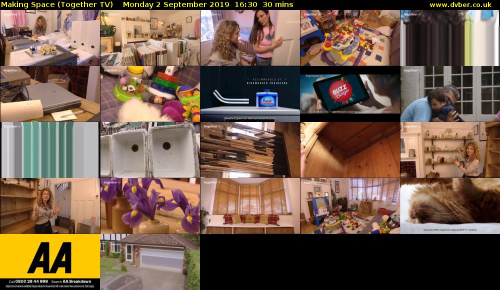 Making Space (Together TV) Monday 2 September 2019 16:30 - 17:00