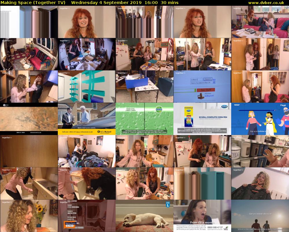 Making Space (Together TV) Wednesday 4 September 2019 16:00 - 16:30