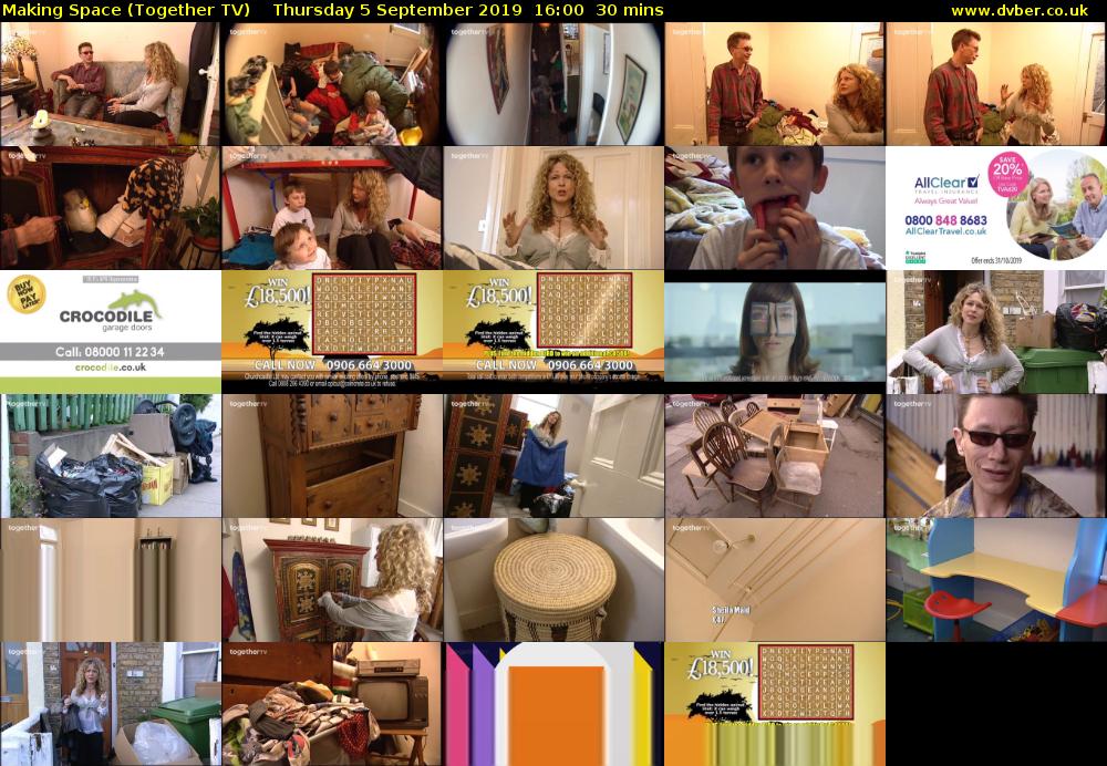 Making Space (Together TV) Thursday 5 September 2019 16:00 - 16:30