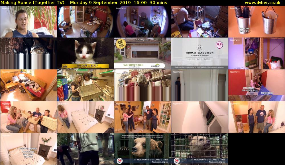Making Space (Together TV) Monday 9 September 2019 16:00 - 16:30