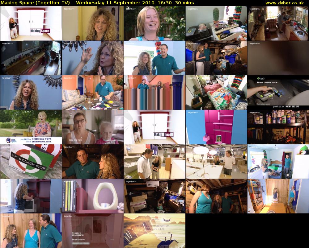 Making Space (Together TV) Wednesday 11 September 2019 16:30 - 17:00
