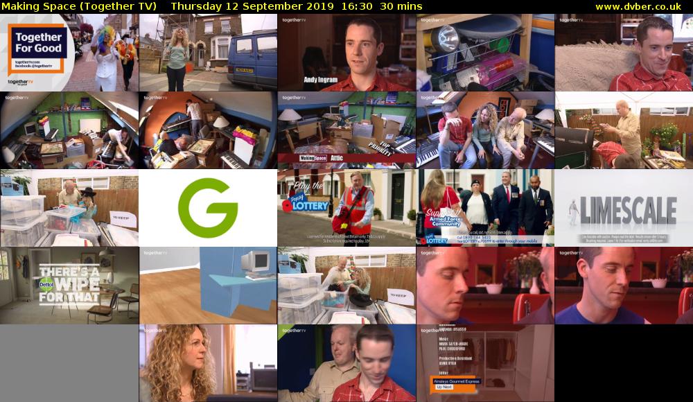 Making Space (Together TV) Thursday 12 September 2019 16:30 - 17:00