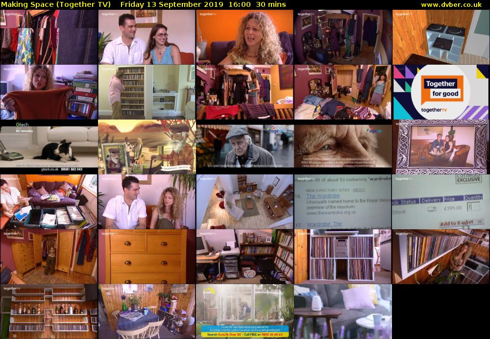 Making Space (Together TV) Friday 13 September 2019 16:00 - 16:30
