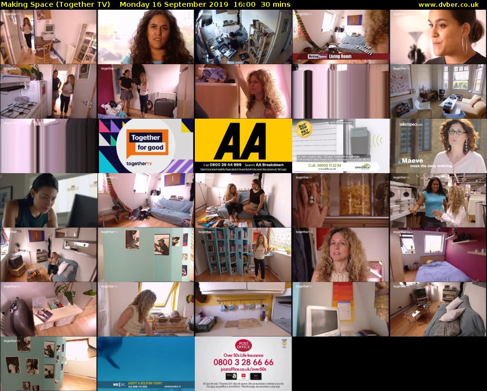 Making Space (Together TV) Monday 16 September 2019 16:00 - 16:30