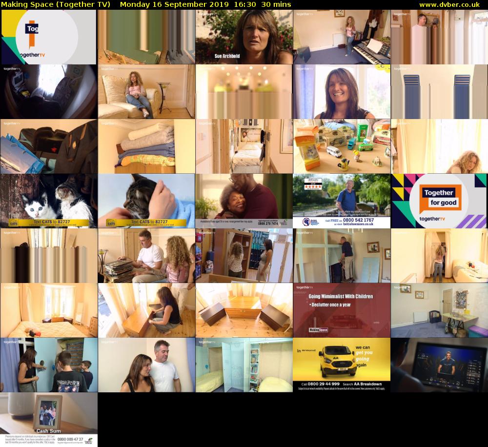 Making Space (Together TV) Monday 16 September 2019 16:30 - 17:00
