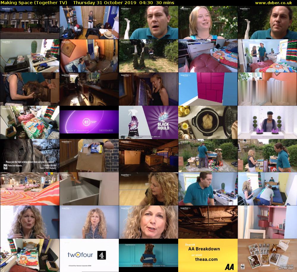 Making Space (Together TV) Thursday 31 October 2019 04:30 - 05:00