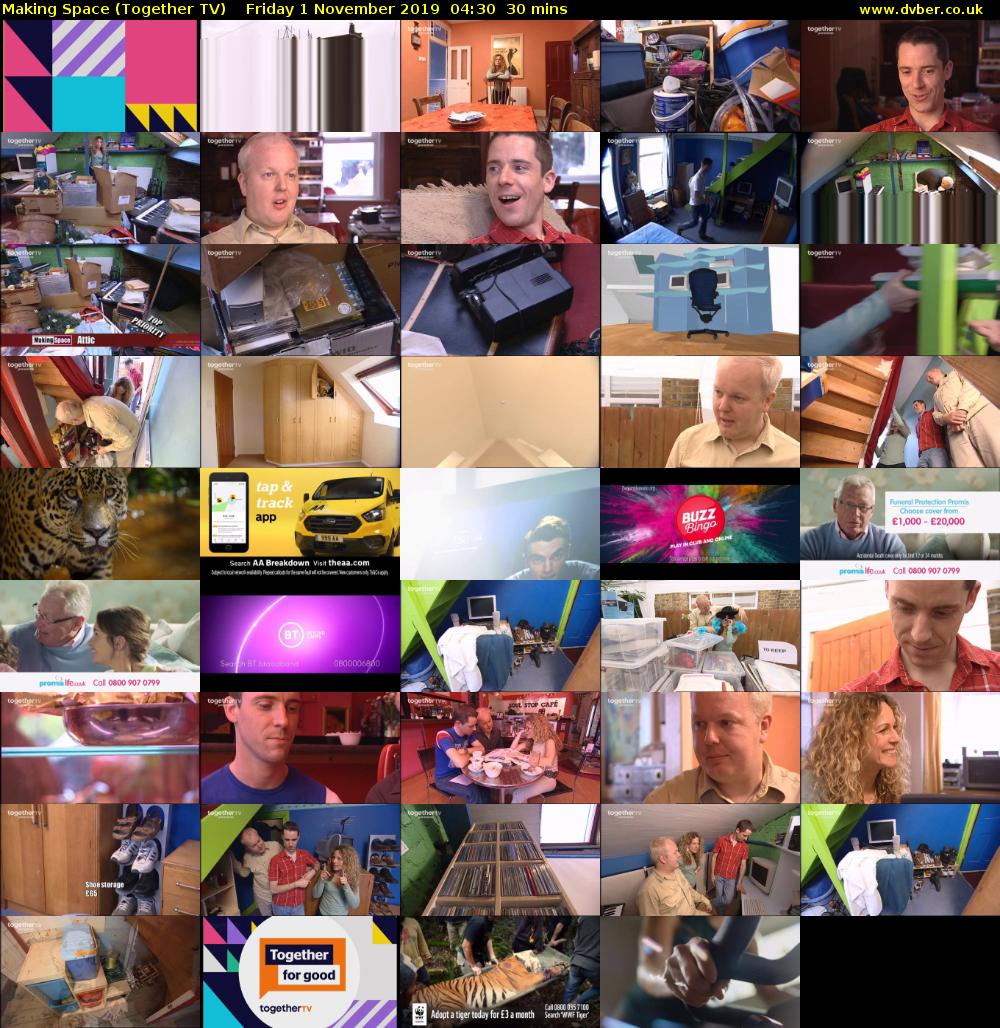 Making Space (Together TV) Friday 1 November 2019 04:30 - 05:00