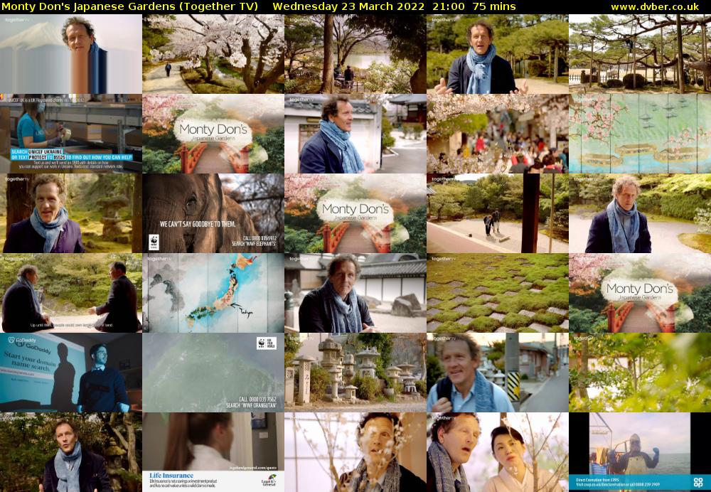 Monty Don's Japanese Gardens (Together TV) Wednesday 23 March 2022 21:00 - 22:15