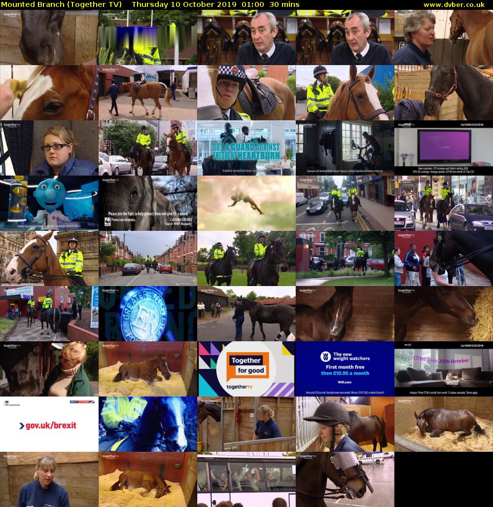 Mounted Branch (Together TV) Thursday 10 October 2019 01:00 - 01:30