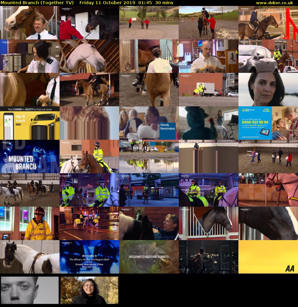 Mounted Branch (Together TV) Friday 11 October 2019 01:45 - 02:15
