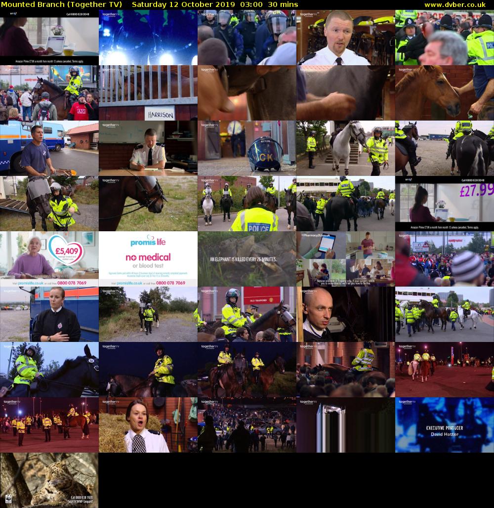 Mounted Branch (Together TV) Saturday 12 October 2019 03:00 - 03:30