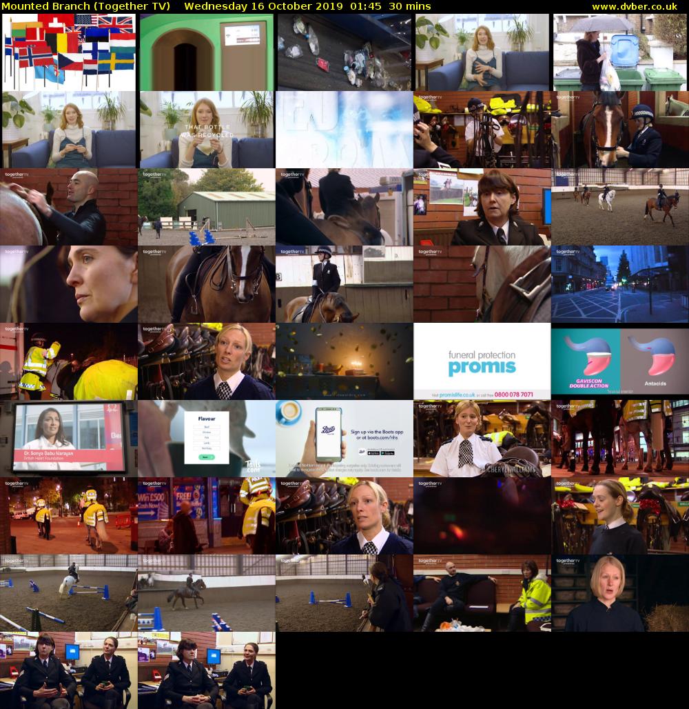 Mounted Branch (Together TV) Wednesday 16 October 2019 01:45 - 02:15