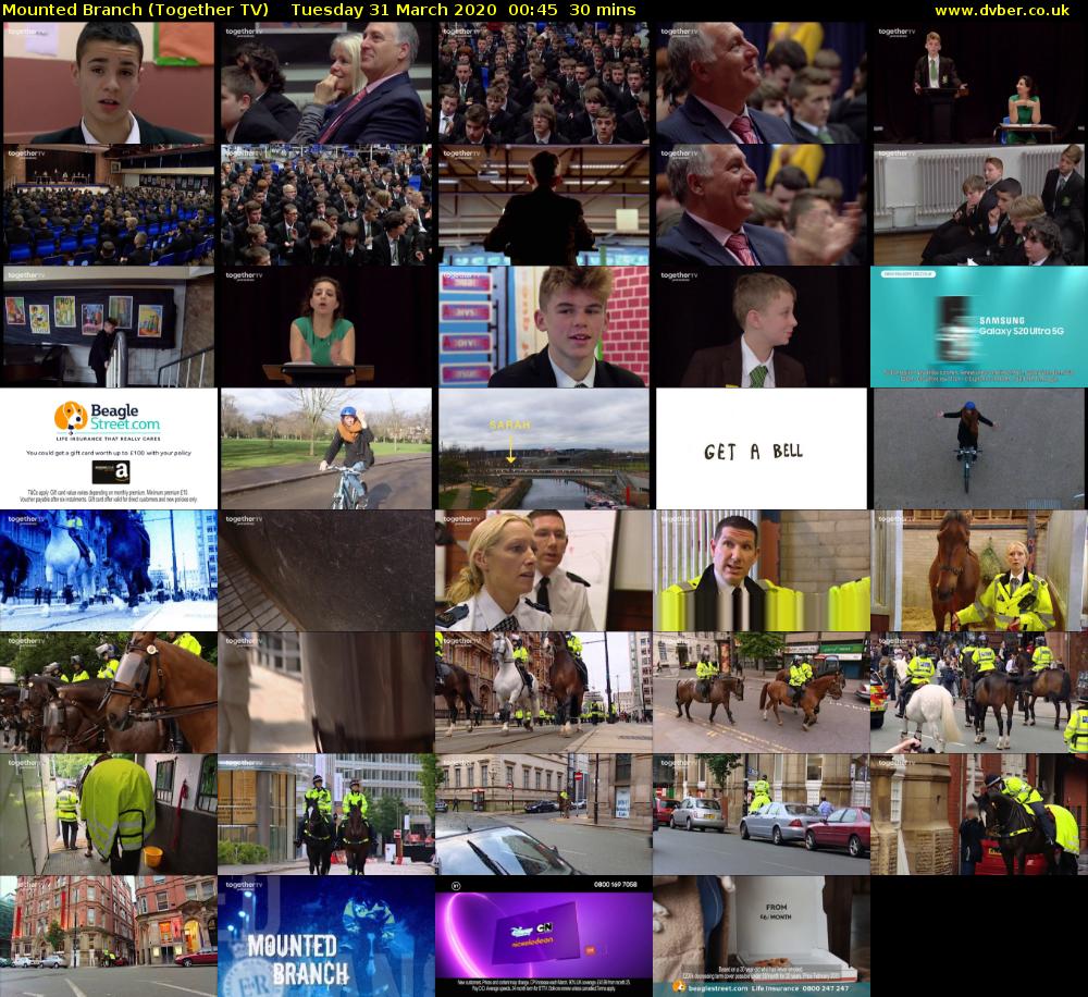 Mounted Branch (Together TV) Tuesday 31 March 2020 00:45 - 01:15