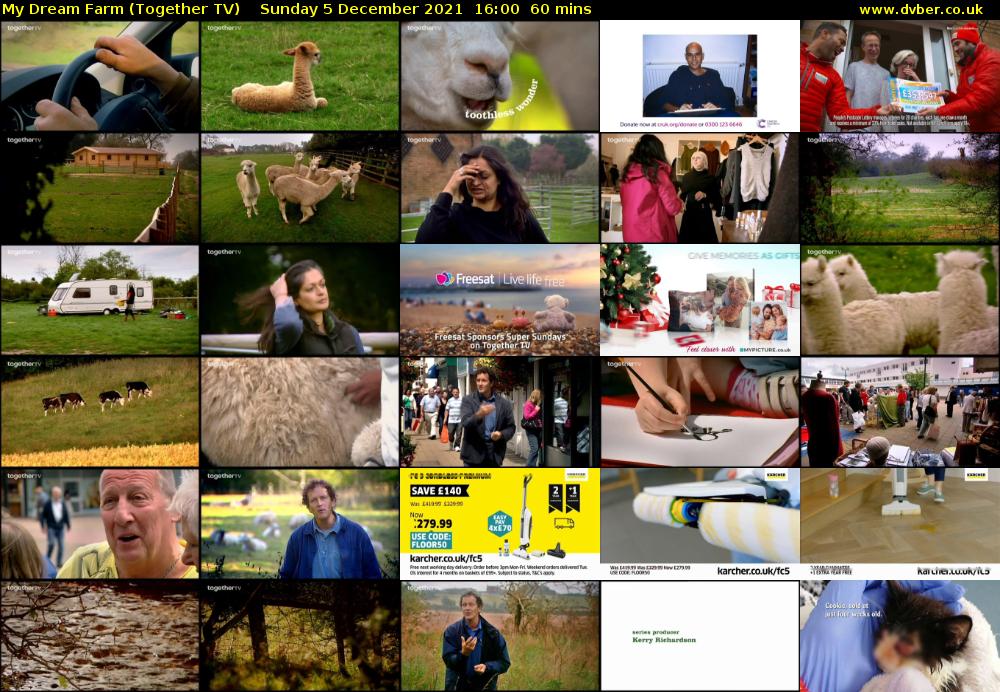 My Dream Farm (Together TV) Sunday 5 December 2021 16:00 - 17:00