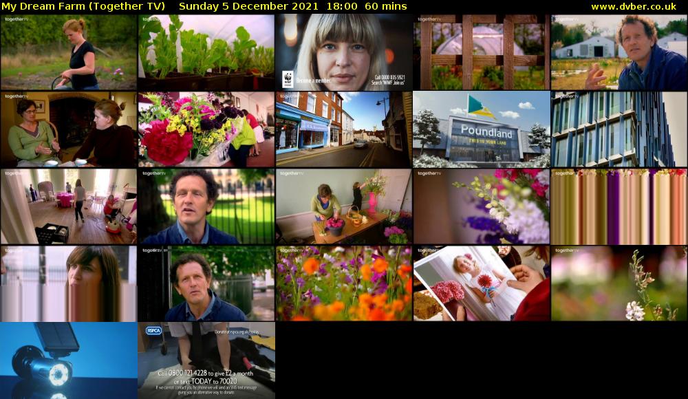 My Dream Farm (Together TV) Sunday 5 December 2021 18:00 - 19:00