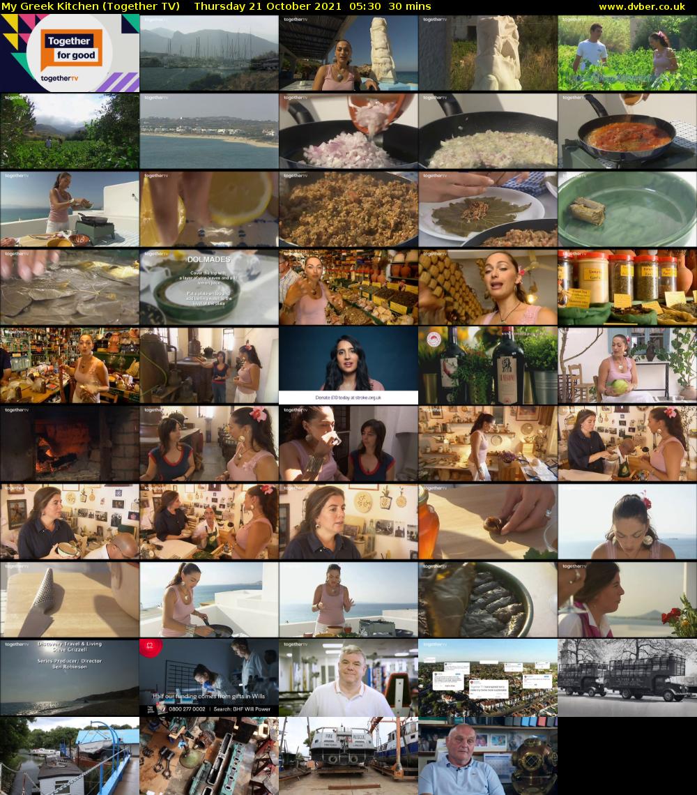 My Greek Kitchen (Together TV) Thursday 21 October 2021 05:30 - 06:00