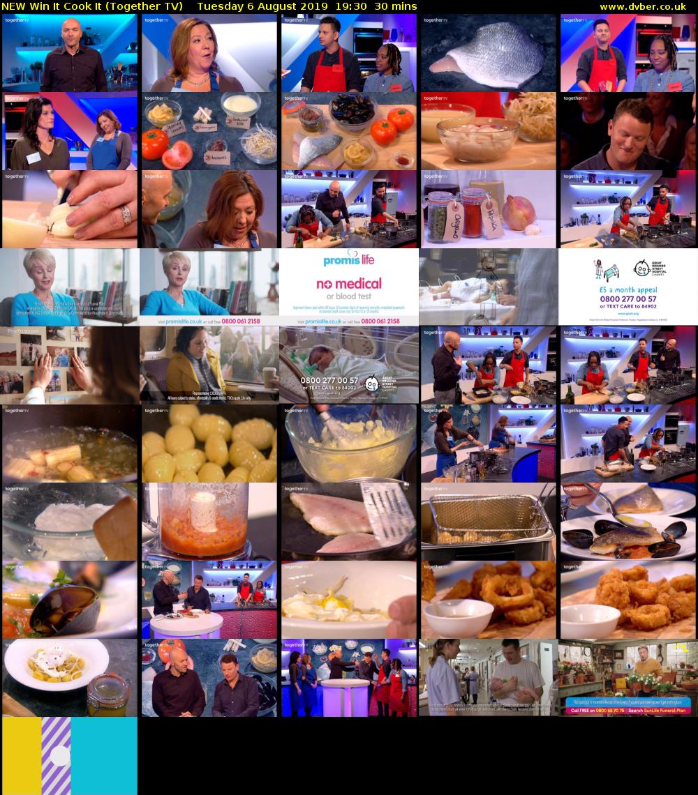 NEW Win It Cook It (Together TV) Tuesday 6 August 2019 19:30 - 20:00