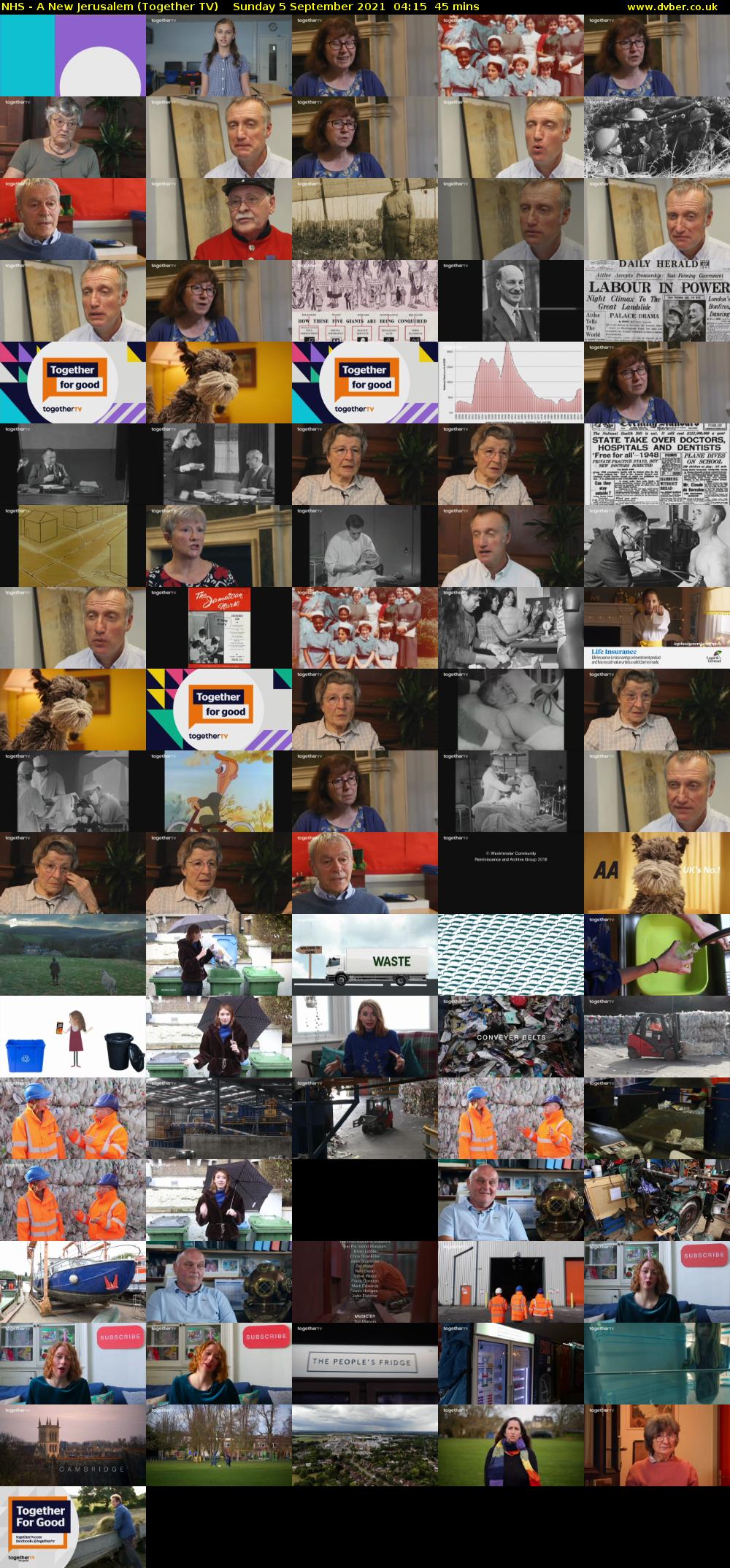 NHS - A New Jerusalem (Together TV) Sunday 5 September 2021 05:15 - 06:00